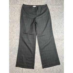 New York & Company Dress Pants Women's 8 Black Plaid Straight Leg Office Career